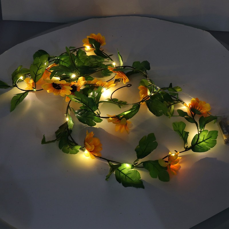 3 Pcs Sunflower String Lights 7.8ft 20 LED Battery Powered