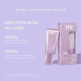ITK Suero facial hidratante Glow Roller con niacinamida y péptidos, prepara la piel para maquillaje y deshincha para piel húmeda
