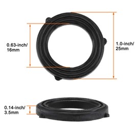 sourcing map Nitrile Rubber Flat Washers 25mm OD 16mm ID 3.5mm Thickness with 3 Outer Tabs, for Faucet Pipe Water Hose, Pack of 20