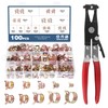OCR 100 Pack 6-22mm 10Size Fuel line Spring Clamp Silicone