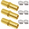 Joywayus 3PCS Solid Brass 5/8" Hose Repair Connectors with Stainless