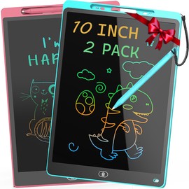 LCD Writing Tablet,10 Inch Drawing Pad 2 Pack,Drawing Board,Colorful Toddler Board,Educational Learning Toys for Kids,Gifts for Boys Girls (Pink&Blue)