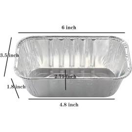 Waytiffer 50 Pack Aluminum Foil Baking Pans Loaf Trays For Cooking And Food Storage