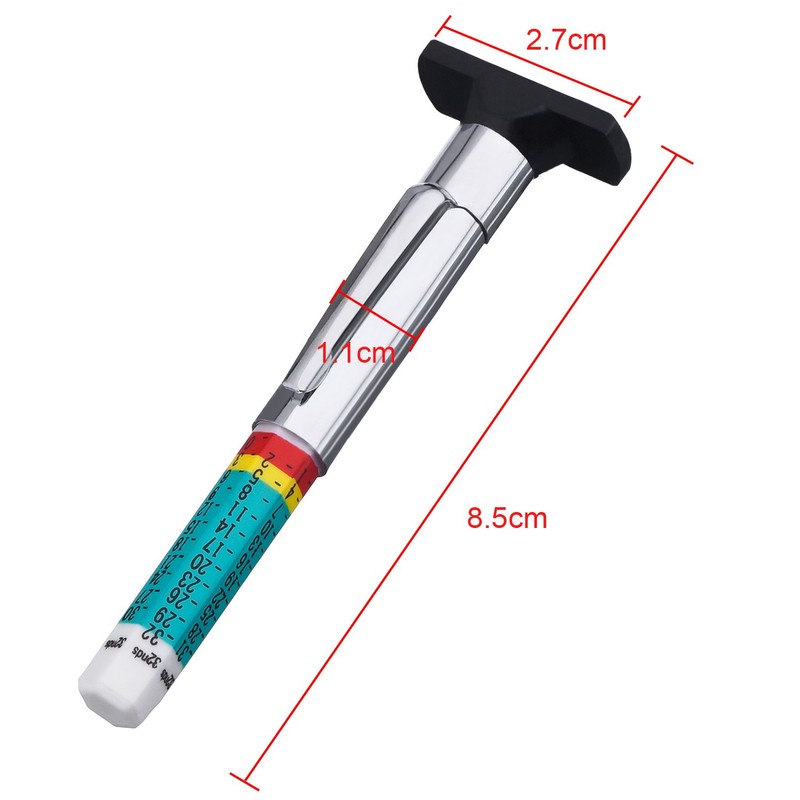 Xuhal 20 Packs Tyre Tread Depth Gauge Color Coded Tire