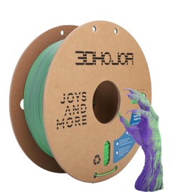 3DHoJor Dual Color Matte PLA 3D Printer Filament Matte pla Filament 1.75mm 2 in 1 Coextrusion 1KG Spool (2.2lbs) Multicolor PLA with Smooth Matte Finish for FDM 3D Printers-Green Purple