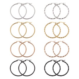 PandaHall Stainless Steel Large Hoop Earrings for Jewelry Making Titanium Steel Alloy Steel, Titanium steel, alloy steel
