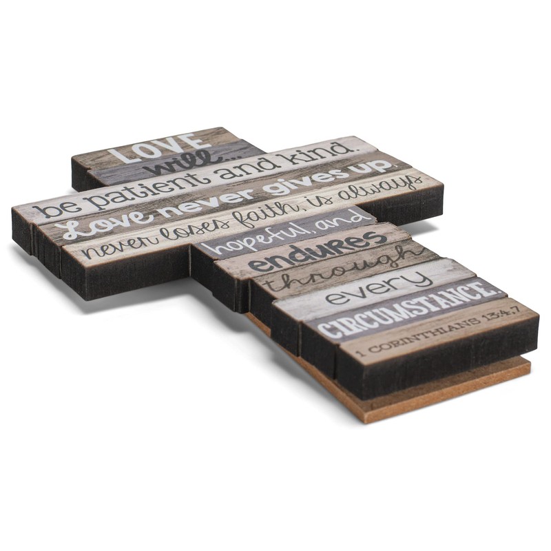 Lighthouse Christian Products Small Love Stacked Wood Wall/Desktop Cross