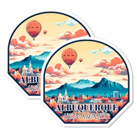 Albuquerque New Mexico Magnet 4 Inch 2-Pack – Strong Vinyl Decorative Travel Magnets for Fridge Locker Kitchen Office – Cute Fun Aesthetic Cool Durable & Long-Lasting Souvenir ID44999