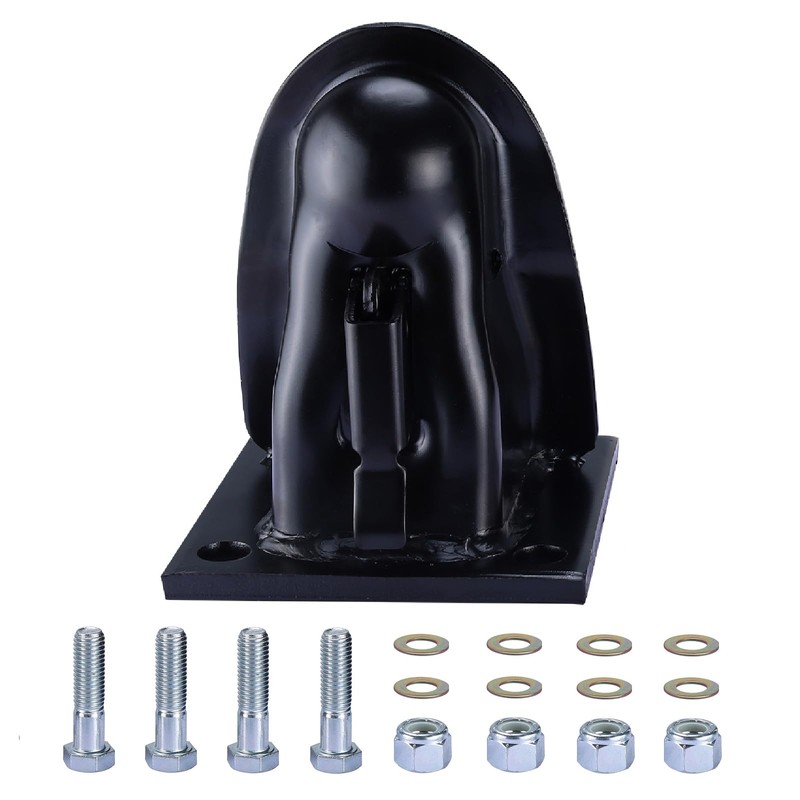 NovelBee 2-5/16" Flat Mount Trailer Coupler with Bolts Hardware,Black Powder