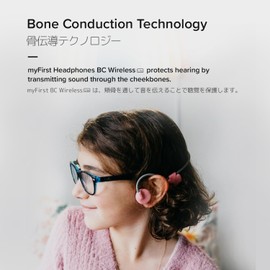 myFirst - Auriculares inalámbricos de conducción ósea (versión lite) para niños, adecuados con micrófono integrado para clase en línea, reproductor de música, audiolibro para niñas y niños de 4 a 15