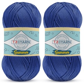 Microfiber Acrylic Yarn for Crocheting & Knitting - 2 Skeins (2x383 Yds) (105132 - Saxe Blue) - 100% Acrylic for Craft Projects