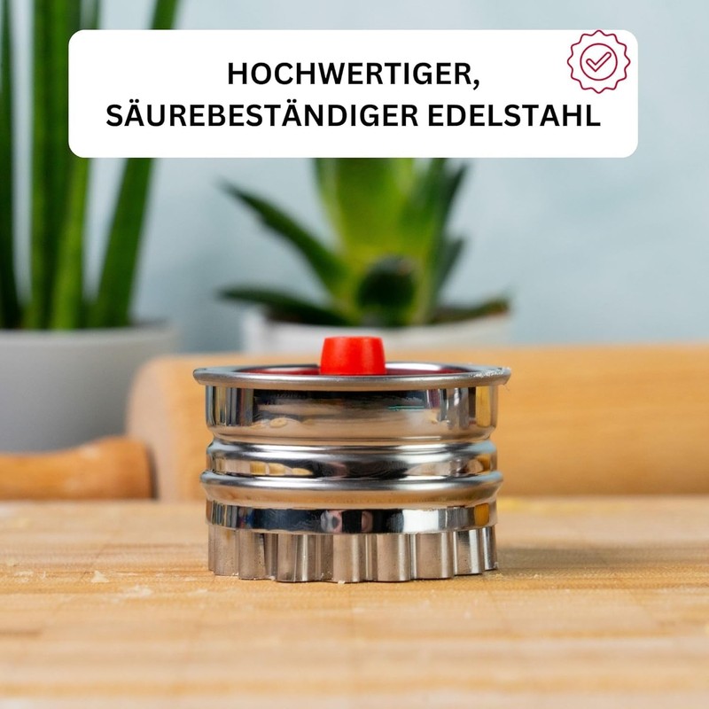 Westmark Linzer Keks-Ausstechform, Plätzchenstecher, Herz, Mit Auswerfer, Rostfreier Edelstahl/Kunststoff, Weihnachten,