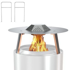 FirePit Heat Deflector for Solo Stove Bonfire 19.5", Portable Heat Diffuser with Carrying Handles for Solo Stove Bonfire, 19.5 Inch Stainless Steel Heat Deflector for Solo Stove Bonfire Accessory