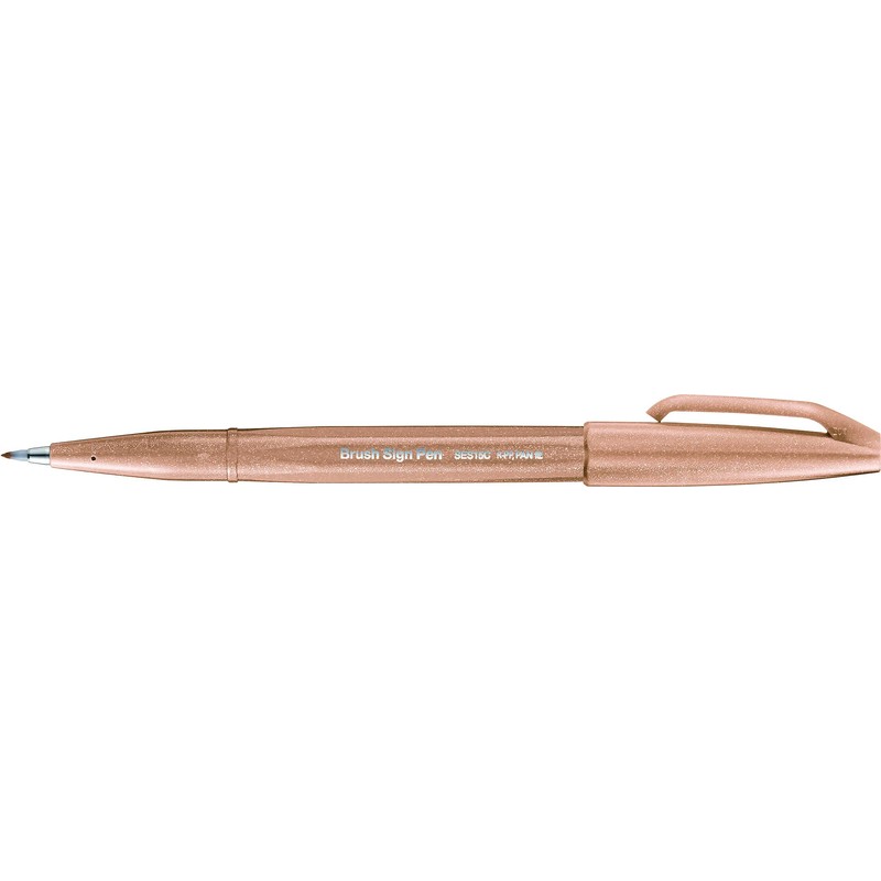 Pentel Brush Sign Pen SES15C-12, Fibre-Tip Pen, Brush-Like Tip, pastel