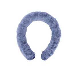Motique Accessories 1 Inch Fur Headband for Women and Girls- Grey Blue