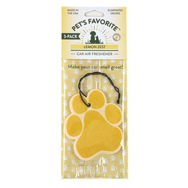 Pet’s Favorite Car Air Freshener - Lemon Zest Pack of 3 - Non-toxic Car Air Freshener - Pet-Friendly Air Freshener For Small Spaces & Car - Hanging Odor Eliminating Air Freshener