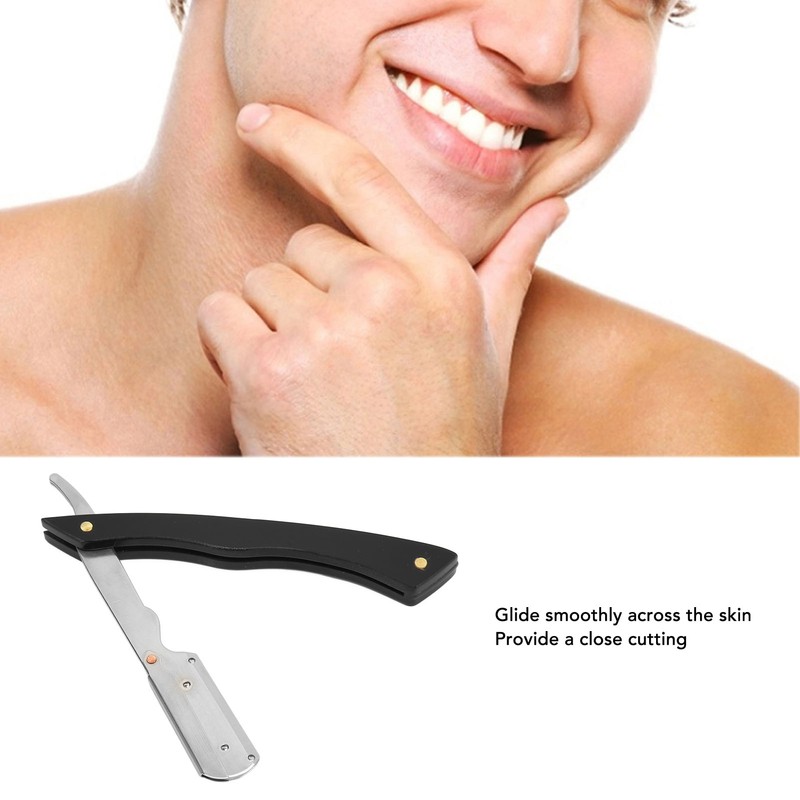 Foldable Beard Clipper Handle Reusable Stainless Steel Safety Manual Straight