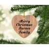 Designsify Christmas Tree Decoration, Merry Christmas Barnes Family, Heart Ornament