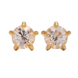 Studex Gold Ear Studs Mini Birthstar In 5 Point Setting April