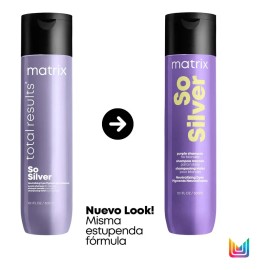 Shampoo Morado Matrix So Silver Para Cabellos Rubios 300 Ml