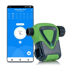 Sprinkler Timer Smart Water Timer: Zigbee Hose Watering Timer, Automatic Irrigation System Controller, App Remote Control, Tuya Zigbee Hub Required, Smart Hose Timer for Outdoor Watering
