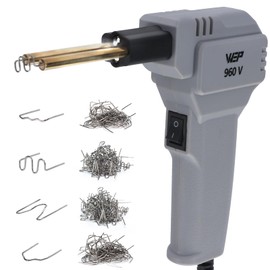 WEP 960-V Grey Plastic Welder Kit 110V with LED Lights with 200 Hot Staples and Pliers for Car Bumper Plastic Welding, Plastic Gas Tank Repair, a Great Automotive Tools for Mechanics