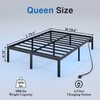 HAVONIZD Queen Bed Frame with LED Lights & Charging Station