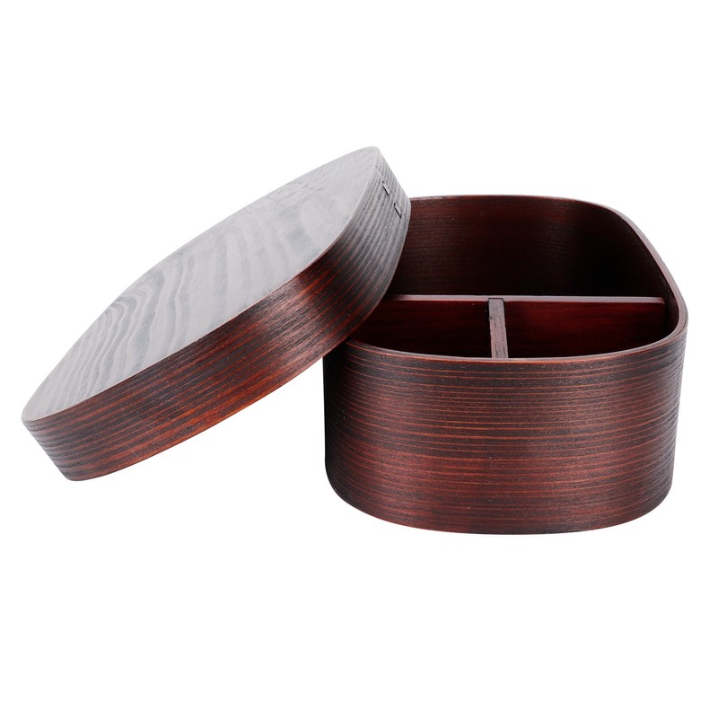 Wooden Lunch Box Portable Food Container Tablewares for Home Office