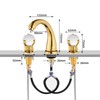 Bathroom Sink Faucet 3 Hole Deck Mounted Widespread Brass Bathroom
