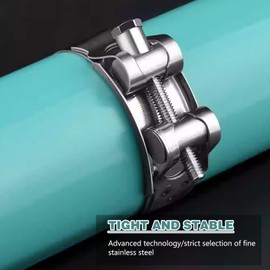 Fomiata Set of 4 Hinged Bolt Clamps Stainless Steel Hose Clamps Clamping Range 26-28 mm, Band Width 18 mm, W4 (26-28 mm 4 Pieces)