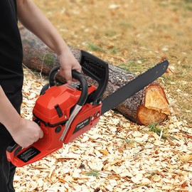 GMSLuuGas Chainsaw 58CC Power Chain Saw,20 Inch Guide Board Chain saws 2-Stroke Gasoline Handheld Cordless Petrol Chain Saws for Trees Gas Powered Farm, Ranch and Garden Tools for Wood Cutting