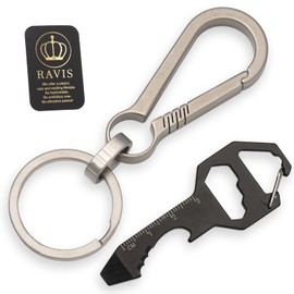 R RAVIS Titanium Carabiner Keychain for Raising Men Key Ring, Outdoor, Multi-Function Tool, Stylish, Keychain, Home, Car, Motorcycle,, Round type