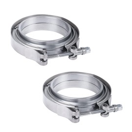 JDMSPEED New 2.5" V-Band Flange & Clamp Kit Stainless Steel 2 Pcs Replacement For Turbo Exhaust Downpipes (2)