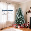 4.5FT Pre-Lit Christmas Tree, Artificial Christmas Pine Tree with White