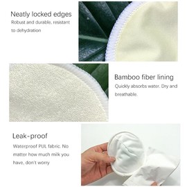 8-Pack Organic Bamboo Reusable Breast Pads Nursing Breastfeeding Plain Washable Breastfeeding Pads for Leaking, Breast Milk Pads, Bra Pads…