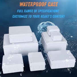 Boxonly 300x250x120mm ABS Waterproof Junction Box, IP55 Rated Outdoor Electrical Enclosure, Dustproof Plastic Project Box for Cable Connection, White, 1 Pack