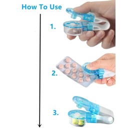 2 Pcs Portable Pill Taker and Remover, Pack Opener Assistance Tool, Tablet Blister Pack Opener, No Touch Easy to Take Pill Out, Dispenser