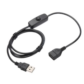 MECCANIXITY USB Extension Cable with ON/Off Button Switch 1m USB Male to Female Extension Cord for Desk Lamp Fan LED Light Strip Black Pack of 1