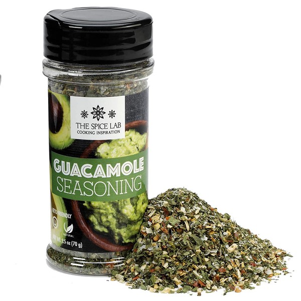 The Spice Lab Guacamole Mix Seasoning for Avocado - 2.5 oz Shaker Jar - Perfect for Your Guacamole Chip Dip or With Tacos and Nachos - All Natural, Kosher and Keto Friendly
