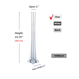 WGV Eiffel Tower Vase, Open: 1". Height: 16", Clear Glass Vase for Wedding Centerpiece, Home and Office Décor, 1 Pack with 12 Pieces