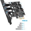 YEELIYA Tarjeta USB PCIe de 4 Puertos (1 USB-C -