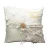 Set of 2 Ivory Wedding Kneeling Pillows with Filler, Embroidered