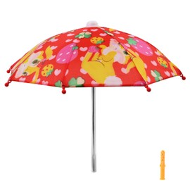 Squirrel Feeder Umbrella, Squirrel Picnic Table Umbrella for Outside, Replacement Mini Umbrella for Squirrel (Red Floral)
