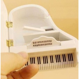 EatingBiting Dollhouse Miniature Doll Piano with Chair,1:12 Dollhouse Miniature Furniture White Piano with Chair Dollhouse Miniature 1:12 Scale Fairy Doll Home Scene, Elegant Vivid