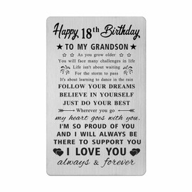 HYHYDHP Grandson 18th Birthday Card - Happy 18th Birthday Gifts for Grandson - Grandson 18 Year Old Birthday Cards Adult