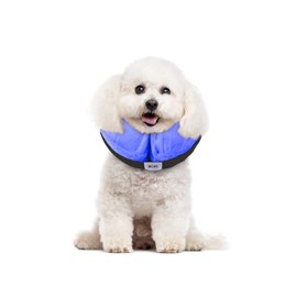 MCHY Inflatable Dog Cone,Adjustable Recovery Collar for Dogs After Surgery,Prevent from Biting & Scratching,Not Block Vision（Blue S）
