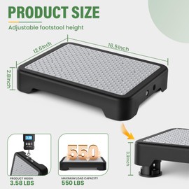 SOYO Mobility One Step Stool, Heavy Duty Indoor Outdoor Non-Slip Small Step Platform Assistive Device for Adult Elderly, Standing Support and Step Riser for Car, Bed, Door, Stair, Bathroom, Black-Gray