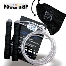 BAY® "Super Grip + Mesh Bag" Professional Steel Skipping Rope, Retrofittable with Weight Handles, High Speed, Adjustable Length, Jump Rope, Bouncy Rope, Boxing, Fitness, Kickboxing, Muay Thai, Thai