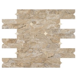 Bainley Peel and Stick Backsplash, 10-Sheet Peel and Stick Tiles PVC Mixed Metal Wall Tile Stick on Backsplash for Kitchen