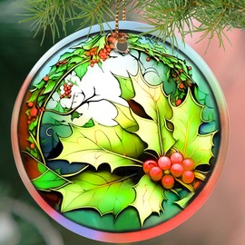 Touber Holly Ornament, 2024 Christmas Ornaments, Holly Christmas Ornament, Christmas Holly Decor, 2024 Christmas Tree Ornaments, Holiday Decorations, Christmas Keepsake, Plant Lover Gifts